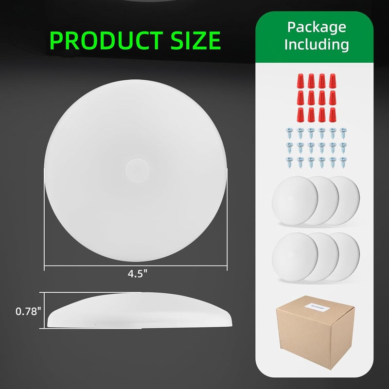 ULITECO RV Ceiling Light 12V, 4.5Inch RV Light Interior, Dimmable Puck Dome Lights for Motorhome Boat Trailer (Warm White 6Pack) - Image 5